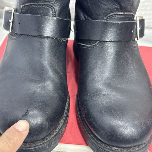 (M5) NANA Vintage BLACK ENGINEER BOOTS Goodyear Welted- Sz 6,E Made in USA main image 7